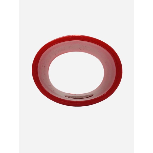 8 Vintage Christmas Napkin Rings by Reed Acrylic Red Holiday Decor Ornament Snow - Picture 5 of 10